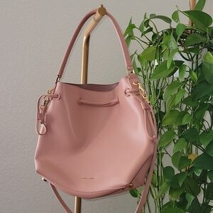 Charles & Keith Pink Drawstring Hobo Bag